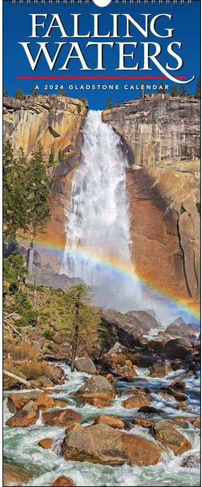 Gladstone Media, Falling Waters Vertical 2024 Wall Calendar