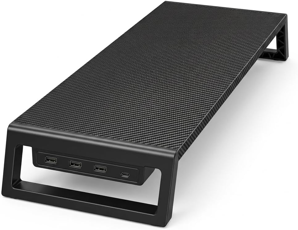 Fayquaze Monitor Stand Riser with USB Hub, Ergonomic Laptop Stand, Desk Organizer for Computer Fayquaze Monitor Stand Riser with USB Hub, Ergonomic Laptop Stand, Desk Organizer for Computer
