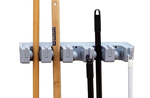 Carlisle FoodService Products 4073700 Roll 'N Grip ABS Plus Soporte para escoba y cepillo, 16-12 pulgadas de largo x 2-34 pulgadas de alto x 3-12