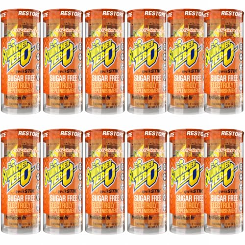 Sqwincher Zero Qwik Stik - Single Serve Sugar Free Low Calorie Low Sodium Electrolyte Replacement Powder Hydration Drink Mix 0.11 oz Packet | ORANGE - Pack of 120