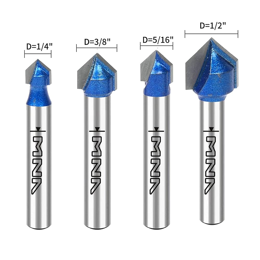 アリマン４７７　木彫　面根付　2点まとめて　V　R6615 Amazon.co.jp: MNA 90° V 溝ルータービット 4個セット 1/4インチ