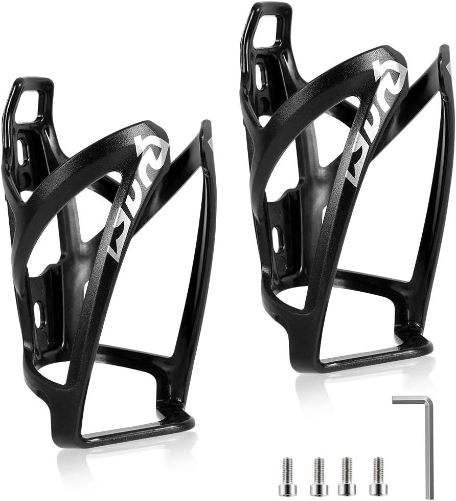 Bike Water Bottle Cage, 2 Pack Lightweight Bike Bottle Holder Strong Bicycle Drink Cup Holders Cycling Kettle for Road, Mountain and Kids Bikes