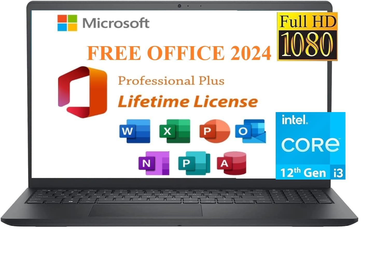 Dell 2024 Inspiron 15 Laptop Free Microsoft Lifetime Office 2024 Win 11 Pro 15 6 FHD 1920 x