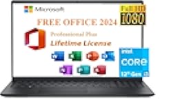 2024 Inspiron 15 Laptop, Free Microsoft Lifetime Office 2024 & Win 11 Pro, 15.6