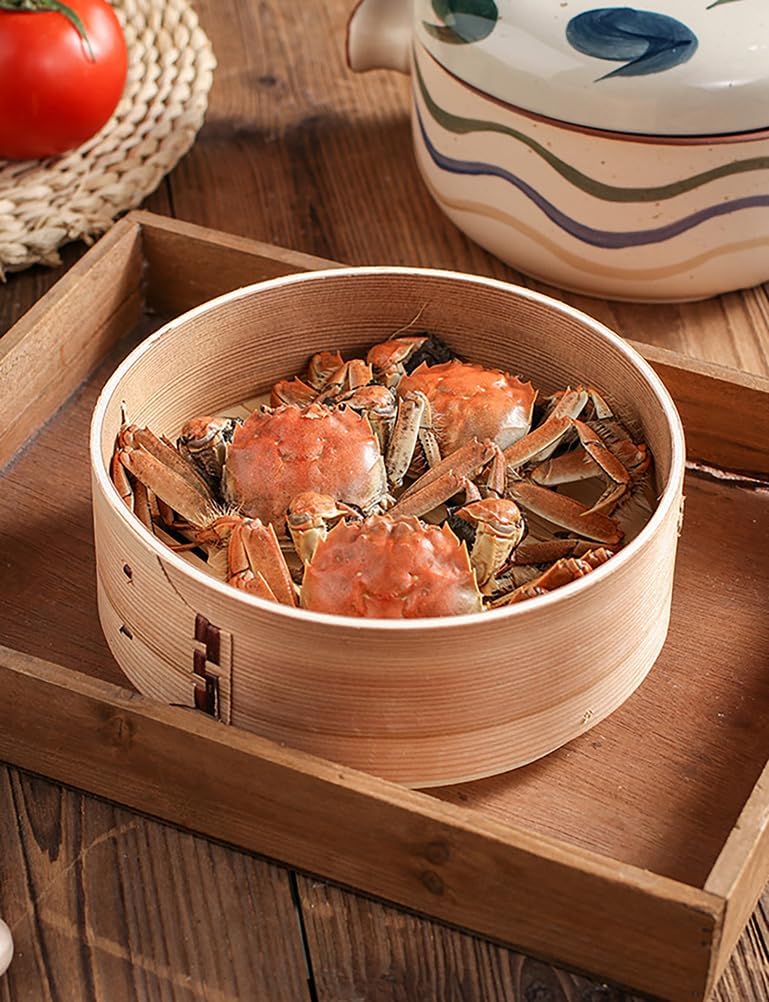 Japanese Casserole Pot with Bamboo Steamer Basket, Nonstick Earthenware Pot Ceramic Casserole Clay Pot Steam Stew Pot for KitchenCooking,Small Flowers,1.5L