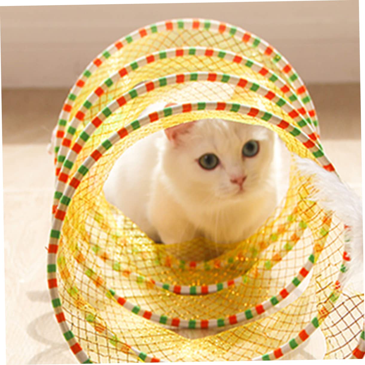 DOITOOL 3 Piezas Túnel Plegable para Gatos Túnel para Gatos Juguetes De Pequeños Bichos Gatos Ejercitando Juguetes Túnel Juguetes Malla Elástica Mascota Gatito