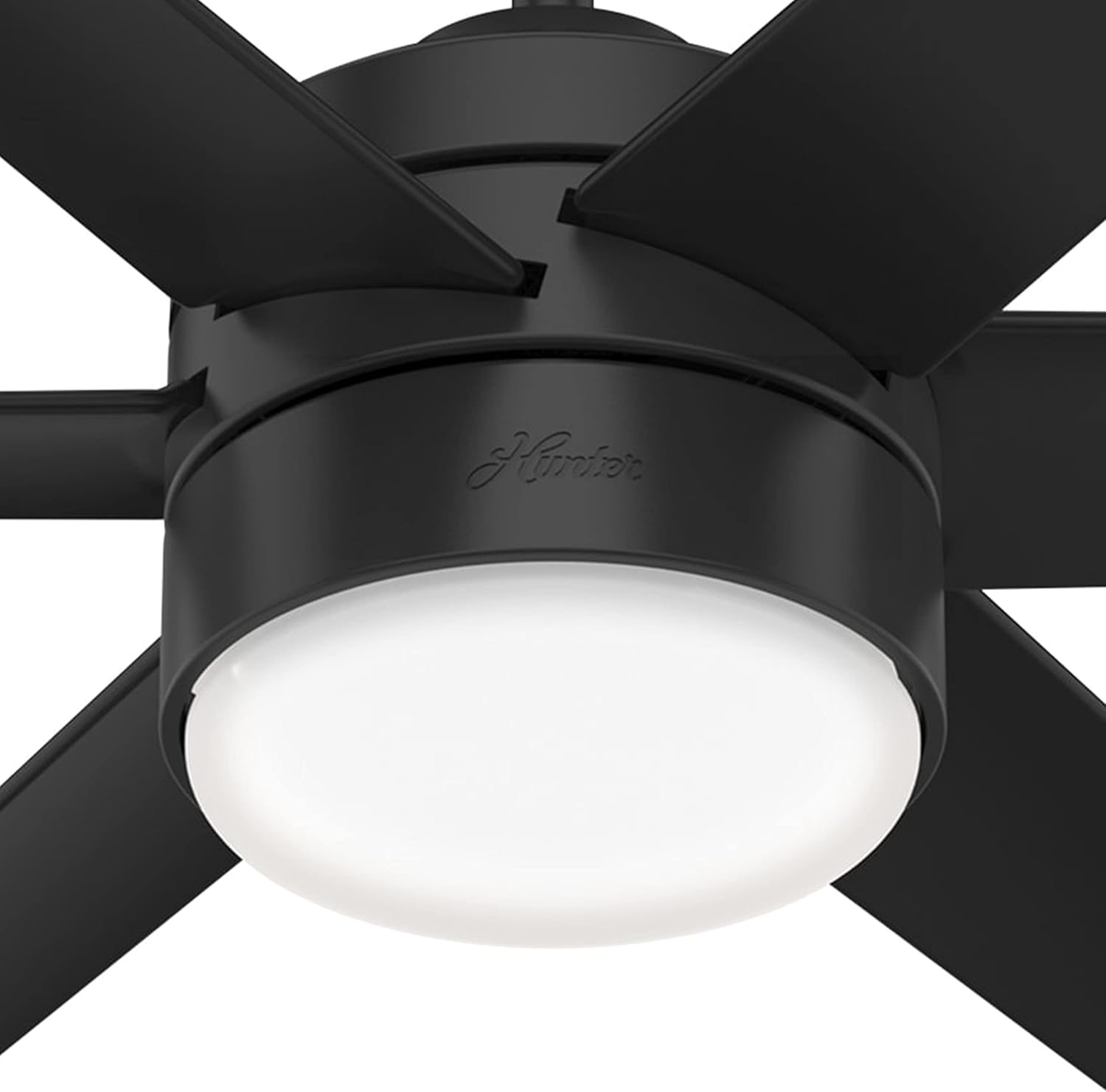 Hunter Fan 60 inch Casual Matte Black Outdoor Ceiling Fan with LED Light and Remote Control for Porch, Bedroom, Living Room/Family Room, Dining Room, Kitchen, Office (Renewed)