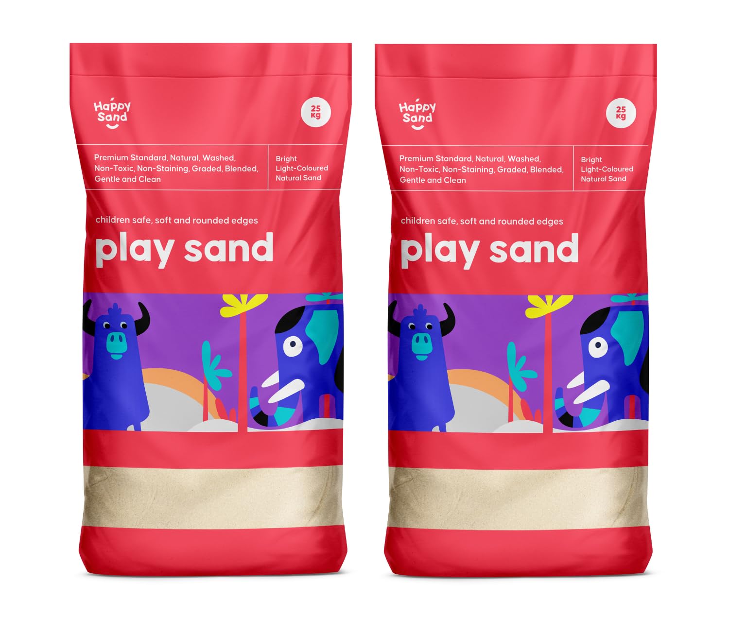 LEAP Horse 2 x Children's Play Pit Sand 25KG Bag, Non Toxic, Non Staining