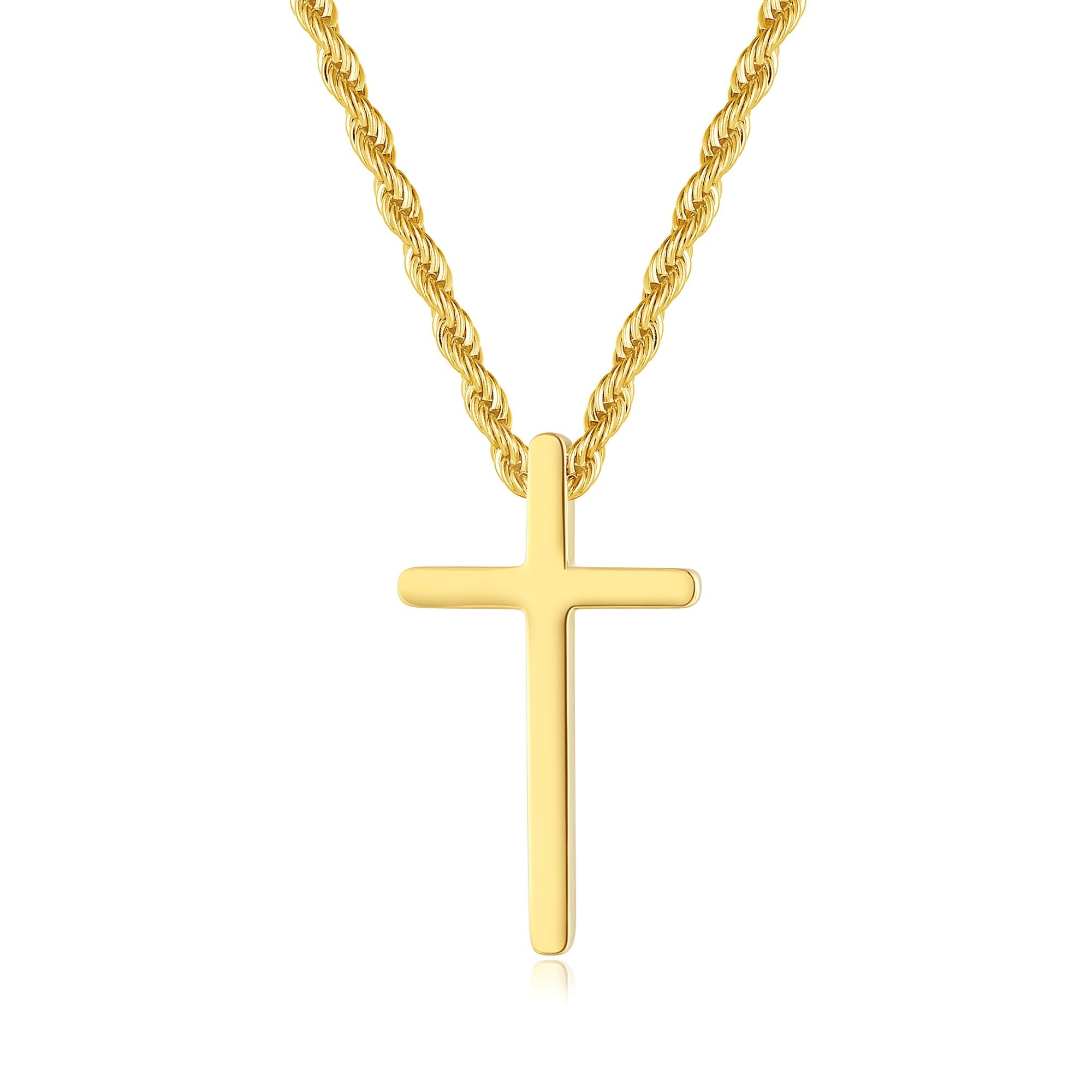 GAVU Collar Colgante Cruz de Acero Inoxidable para Hombre Oro Plata y Negro