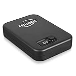 TENAMIC Pistol Safe, Portable Travel Gun Safe, Solid Steel Handgun Lock Box for Home, Gun Safes for Car, Black
