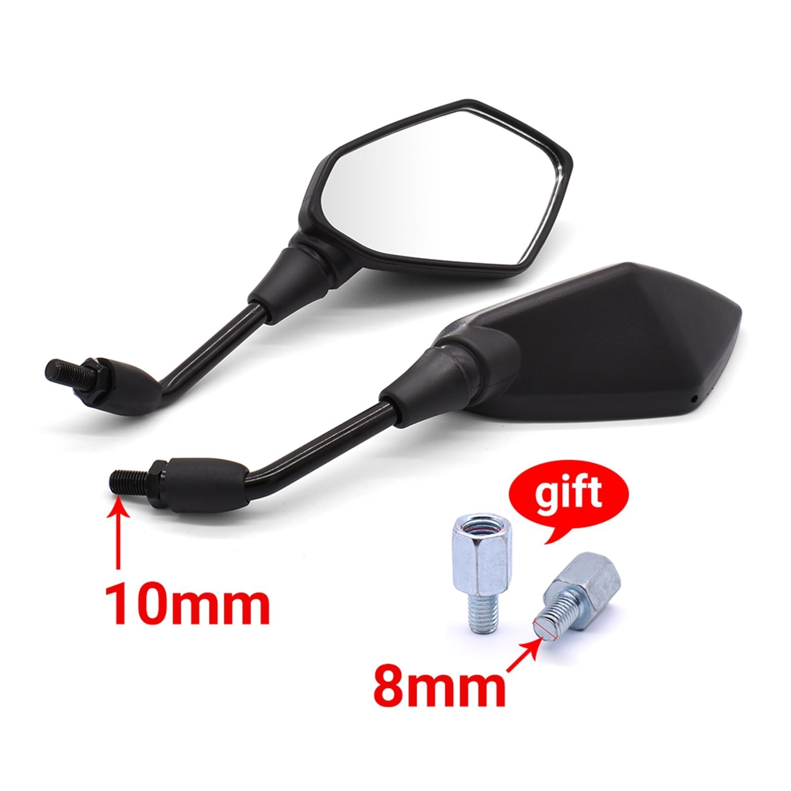 Espejo Retrovisor Motocicleta Para CB1100 CRF1000L ÁFRICA Para TWIN CBF1000 CB 600F F600 Espejo de motocicleta Fibra de carbono Espejos retrovisores de vidrio blanco 2 unids/par Retrovisores Manillar