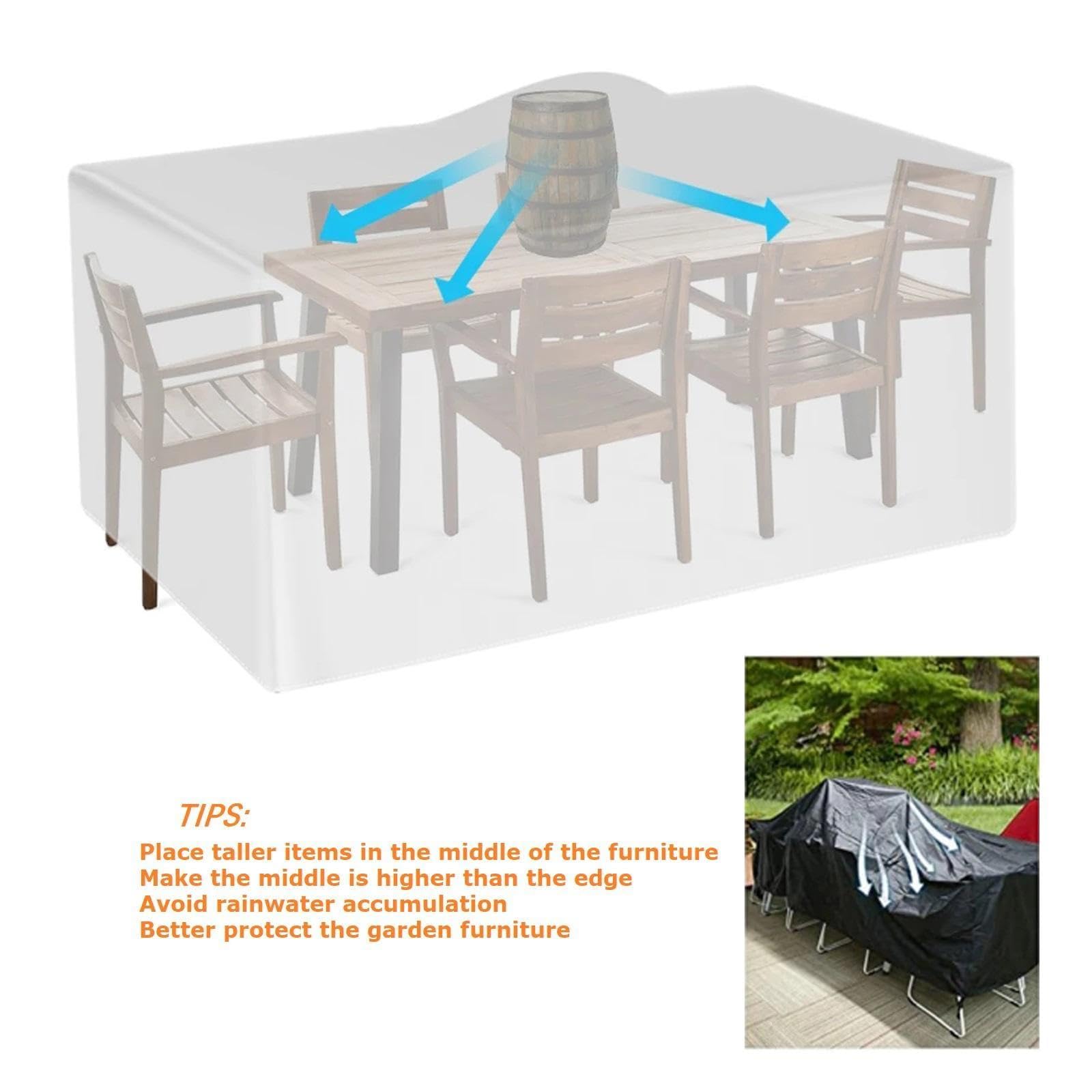 XUEQXUE Housse Salon de Jardin Exterieur Imperméable 80 x 140 x 80 cm Imperméable Anti-UV Résistant Au Froid Coupe-Vent, Housse Table Jardin Bâche