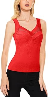 Camisetas térmicas para mujer con sujetador integrado con cuello en V, chaleco sin mangas, ropa interior forrada de forro polar, camisetas térmicas de invierno