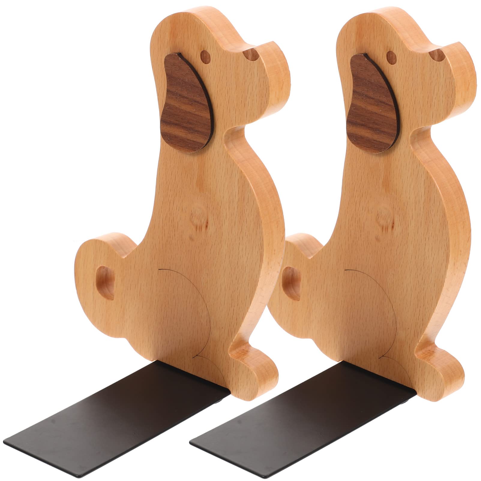 Zerodeko 2 Stück Holz Buchstützen Hunde Design Dekorativer Buchhalter Für Büro Zuhause Schreibtisch Organizer Für Bücher Und Dokumente