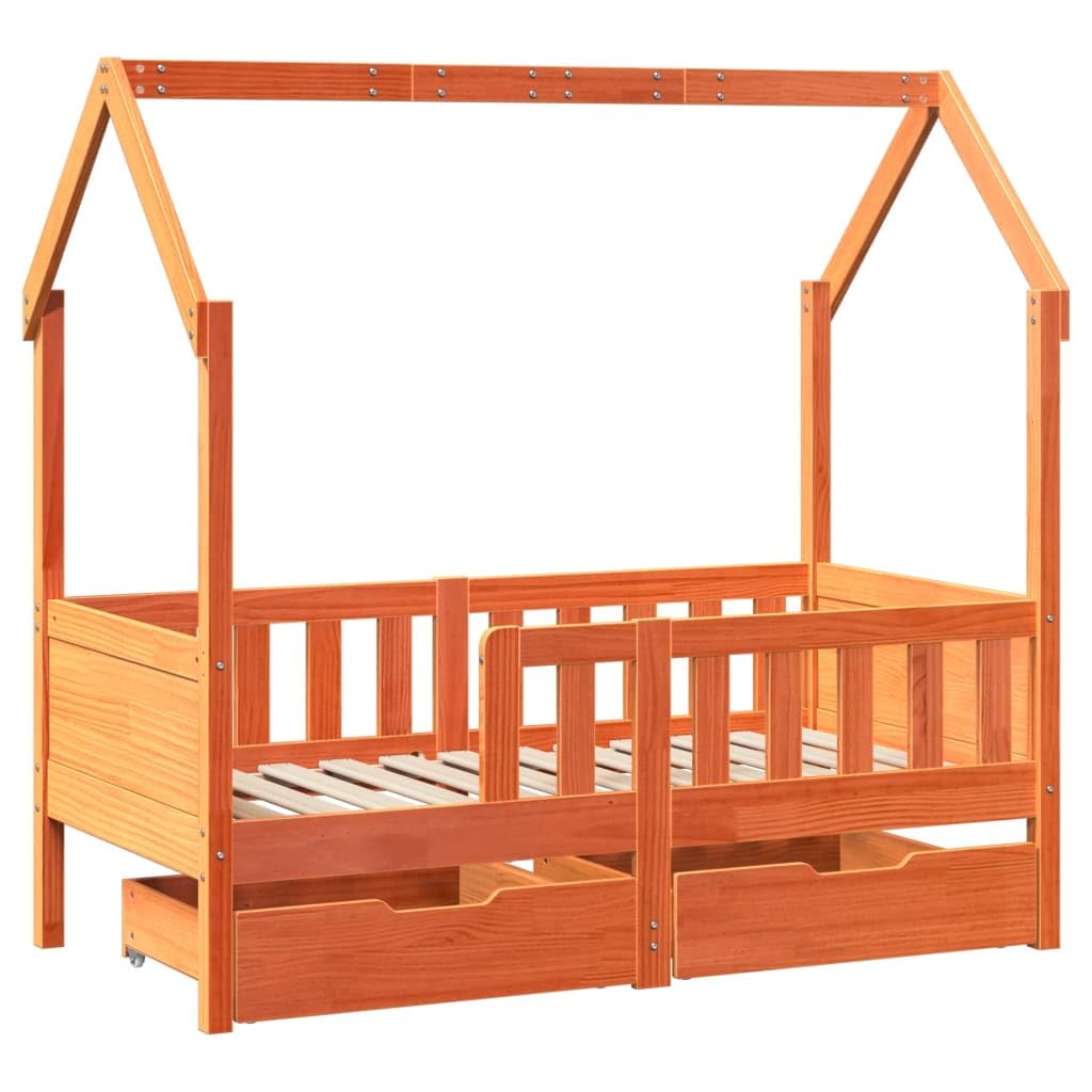 Gecheer Estructura de Cama para niños con cajones Madera Pino 70x140 cm,Cama Infantil Cama Juvenil