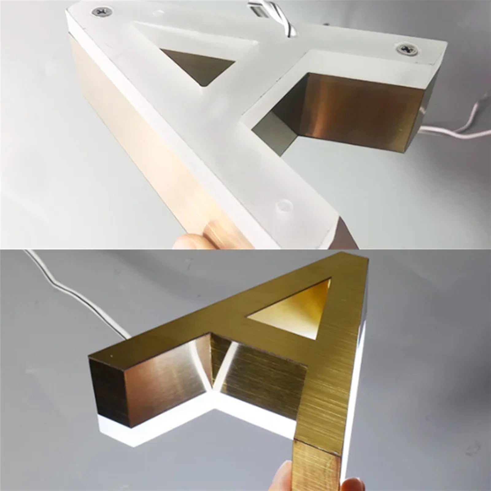 Letrero LED 3D personalizado con número de casa, placa de dirección de acero inoxidable impermeable con retroiluminación para hogar y hotel, placa de puerta compatible con energía solar (2.5 pulgadas)
