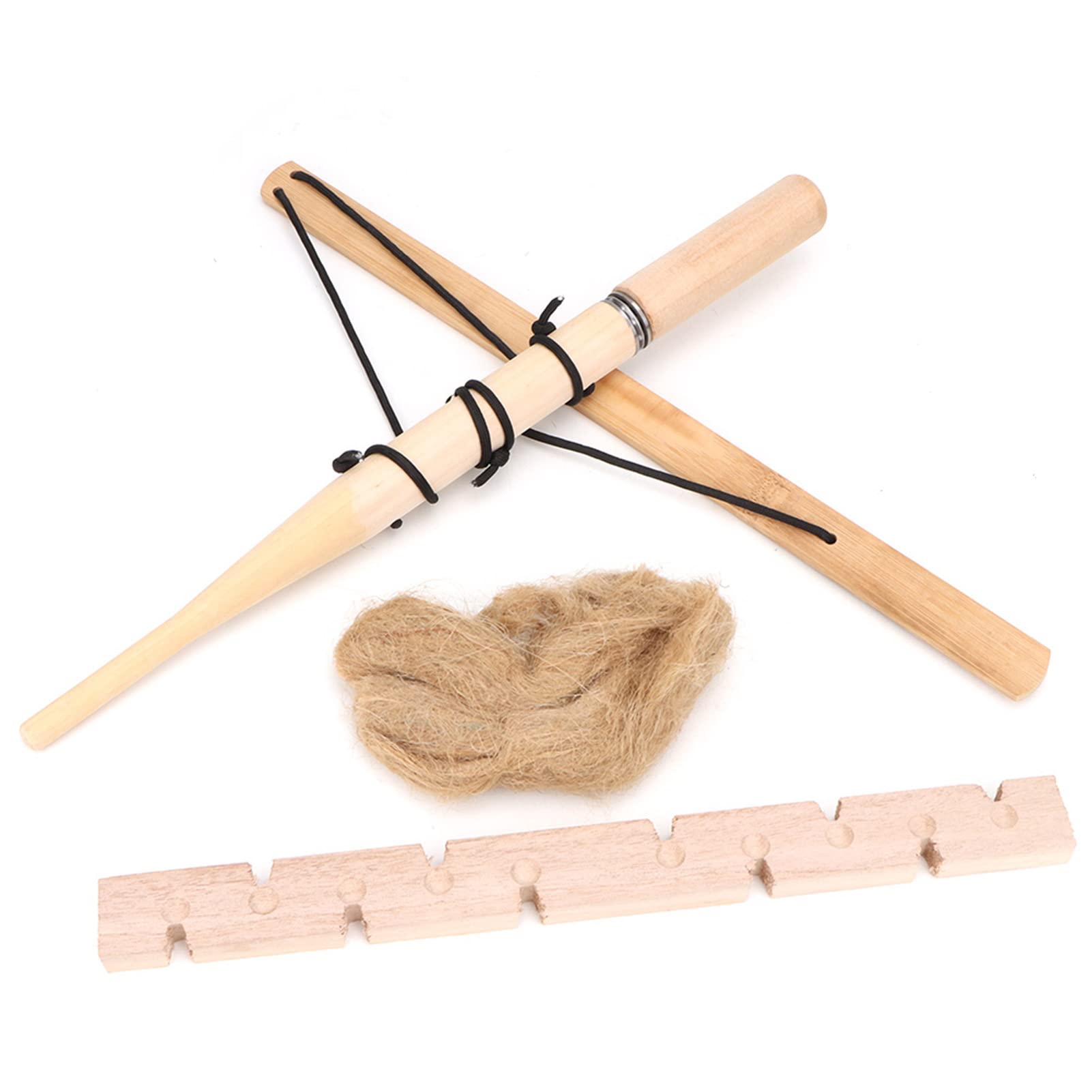 Tiiyee Bow Drill Kit Fire Starter, Survival Feuerbohrer aus Holz, Traditionelles Bushcraft Werkzeug zum Feuermachen für Erwachsene Outdoor Camping Wilderness Survival und Notfall Ausrüstung (1 Person)
