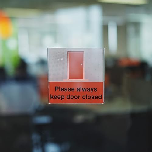 Miniatura 5 de MECCANIXITY Soporte de letrero acrílico para montaje en pared, 2.4 x 1.6 pulgadas, soportes horizontales de acrílico para oficinas, tiendas,