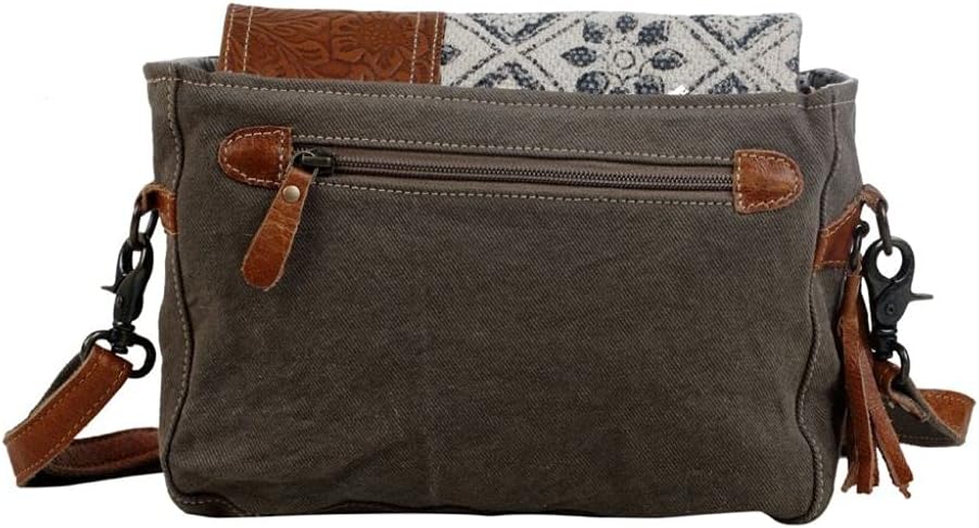 Myra Bag Spell Bound Messenger Bag Upcycled Cotton & Leather S-2875 - Image 4