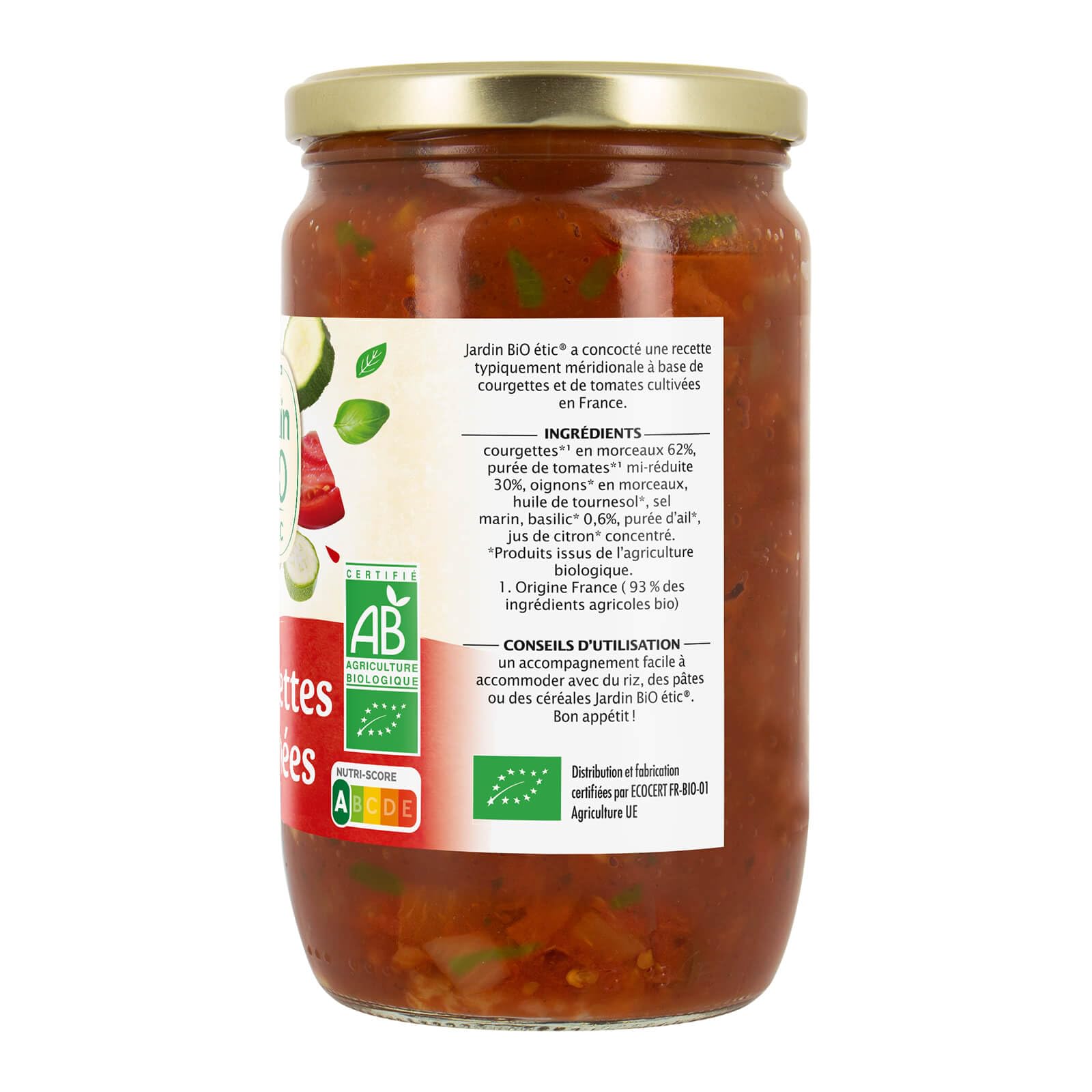 Jardin BiO étic Courgettes cuisinées 650g
