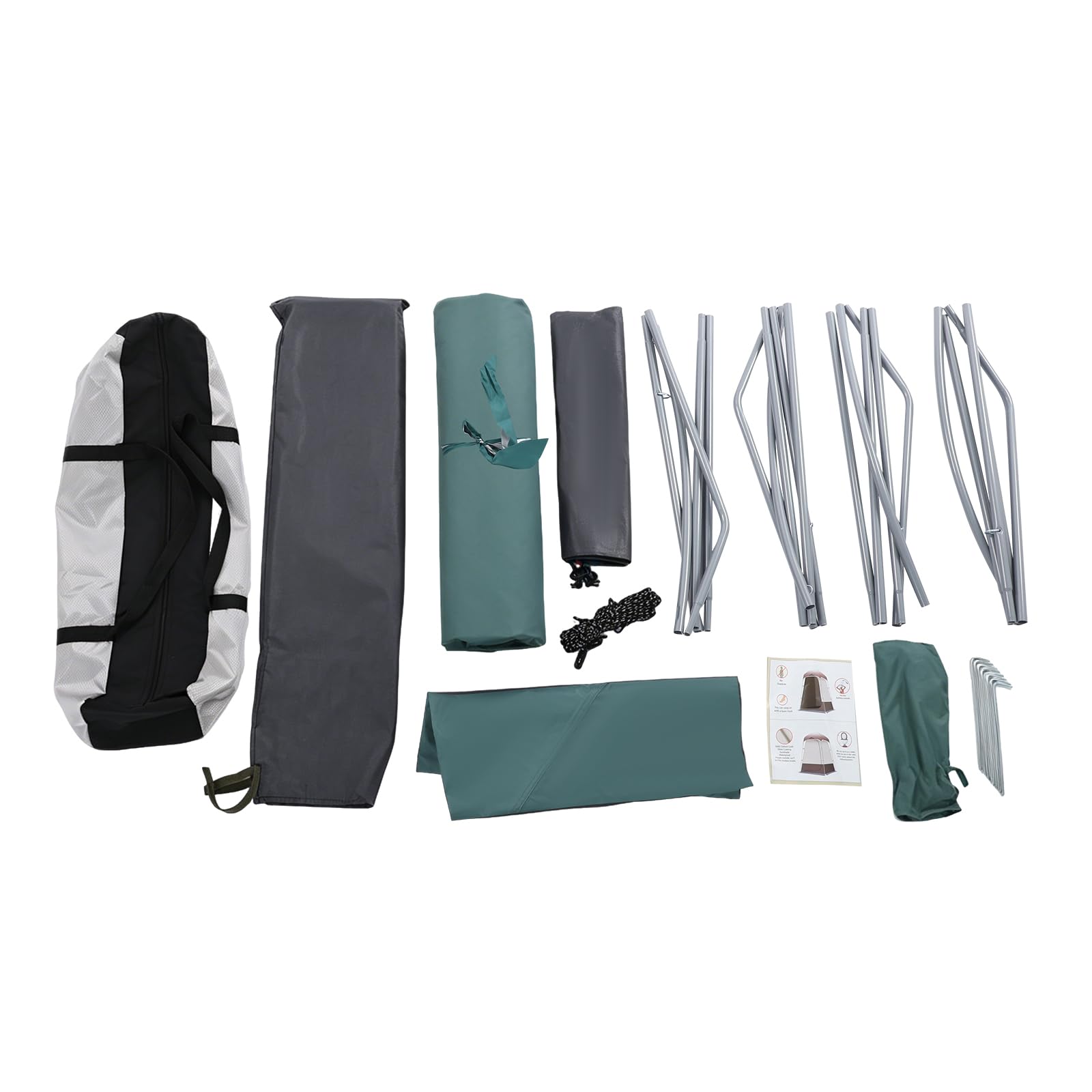 Tenda da doccia, 160 x 160 x 240 cm, tenda per spogliatoio, verde scuro, impermeabile, portatile, da campeggio, con fondo rimovibile, per escursioni, spiaggia, attività all'aperto