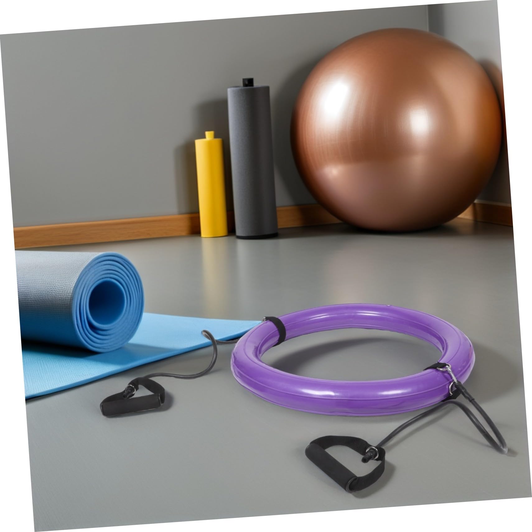 Ipetboom Fioletowa Podstawa Stabilizująca Do Piłki Fitness z Uchwytami Antybakteryjna Przenośna Podstawa Do Treningu i Ćwiczeń Bezpieczna Uniwersalna Podpora dla Różnych Rozmiarów Piłek