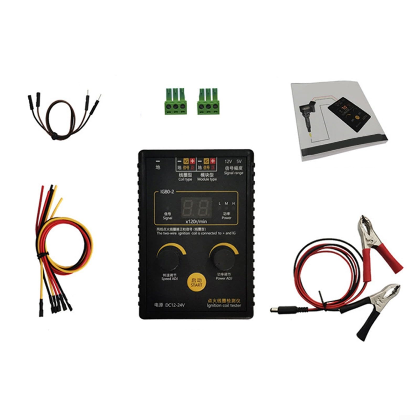IG80-2 Zündspulenprüfgerät Für Kfz 12V/24V Erdgas Motor Diagnose Tester Einstellbar