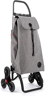 ROLSER I-Max Tweed 6 Wheel Stair Climber Foldable Shopping Trolley - Gray