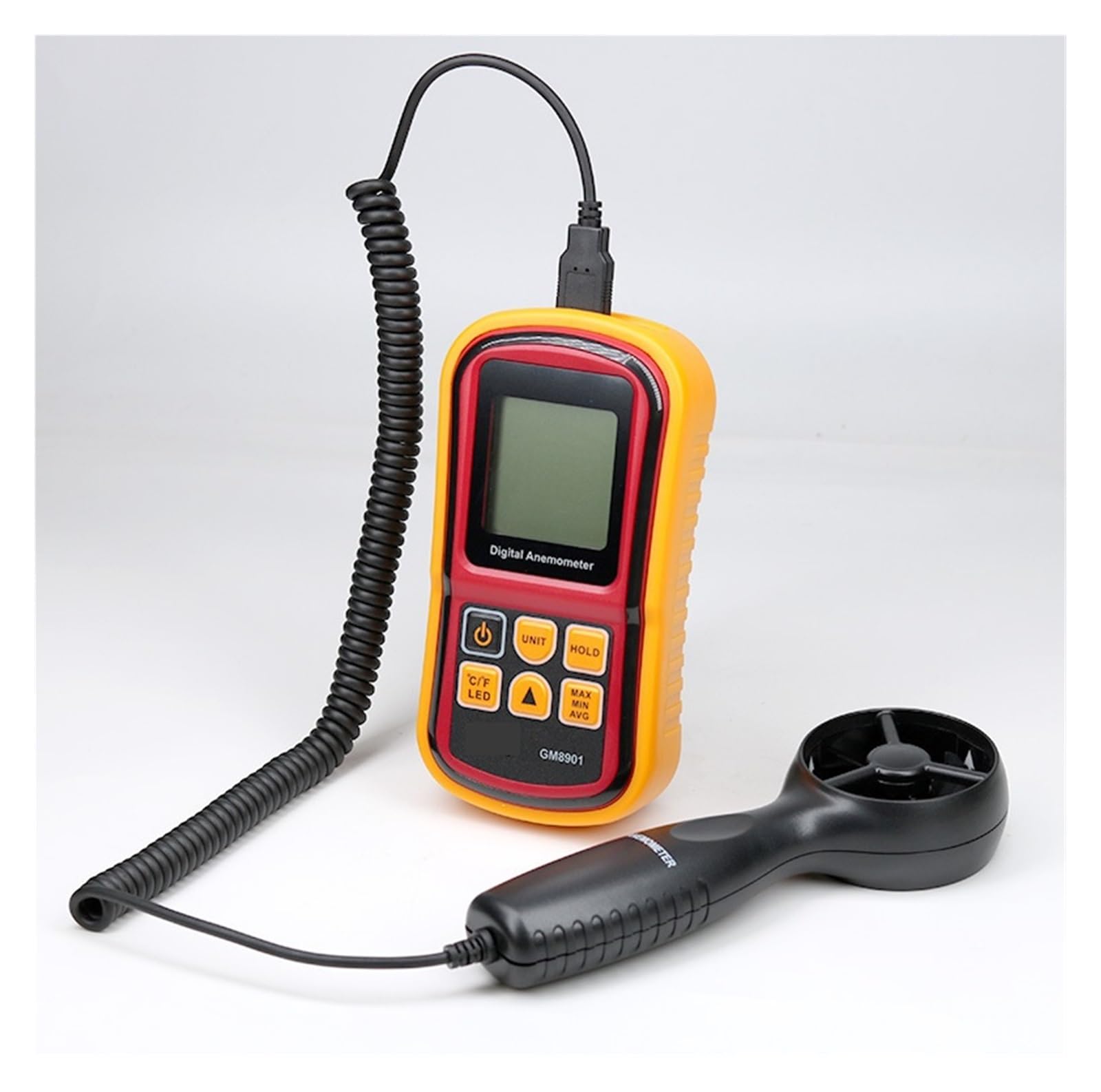 Anemómetro digital, Anemómetro Digital Medidor De Velocidad Del Viento Medida Temperatura Termómetro 45 M GM8901