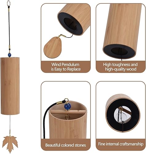 Miniatura 4 de Campanas de meditación, campanillas de viento de bambú, campanillas de viento de madera para curación de sonido, meditación, relajación, regalo de