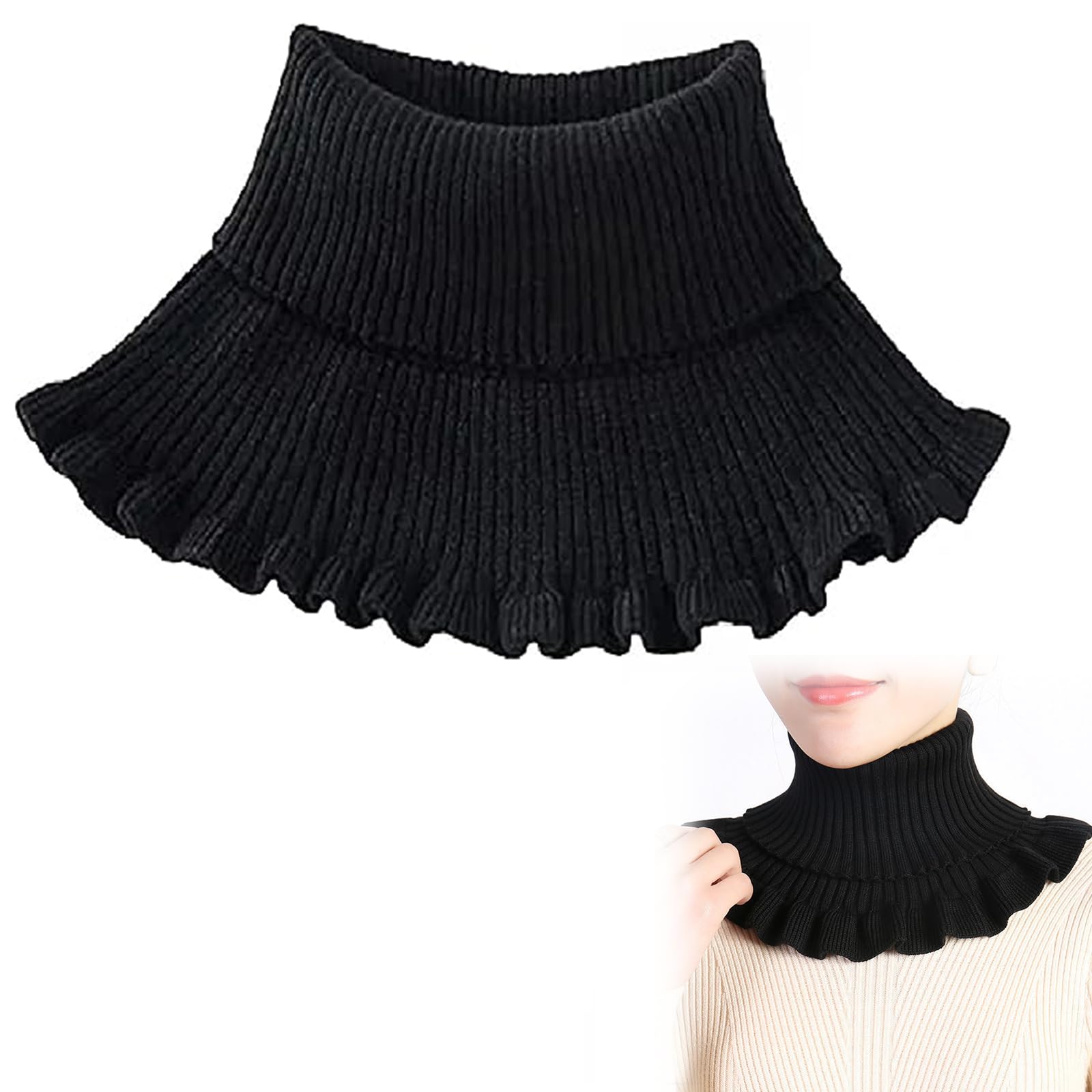 Écharpe Cache-col Tricoté Amovible Pour Femmes/hommes - Faux Col Roulé Hiver - Chaud, Extensible, Pour Manteau Ou Pull