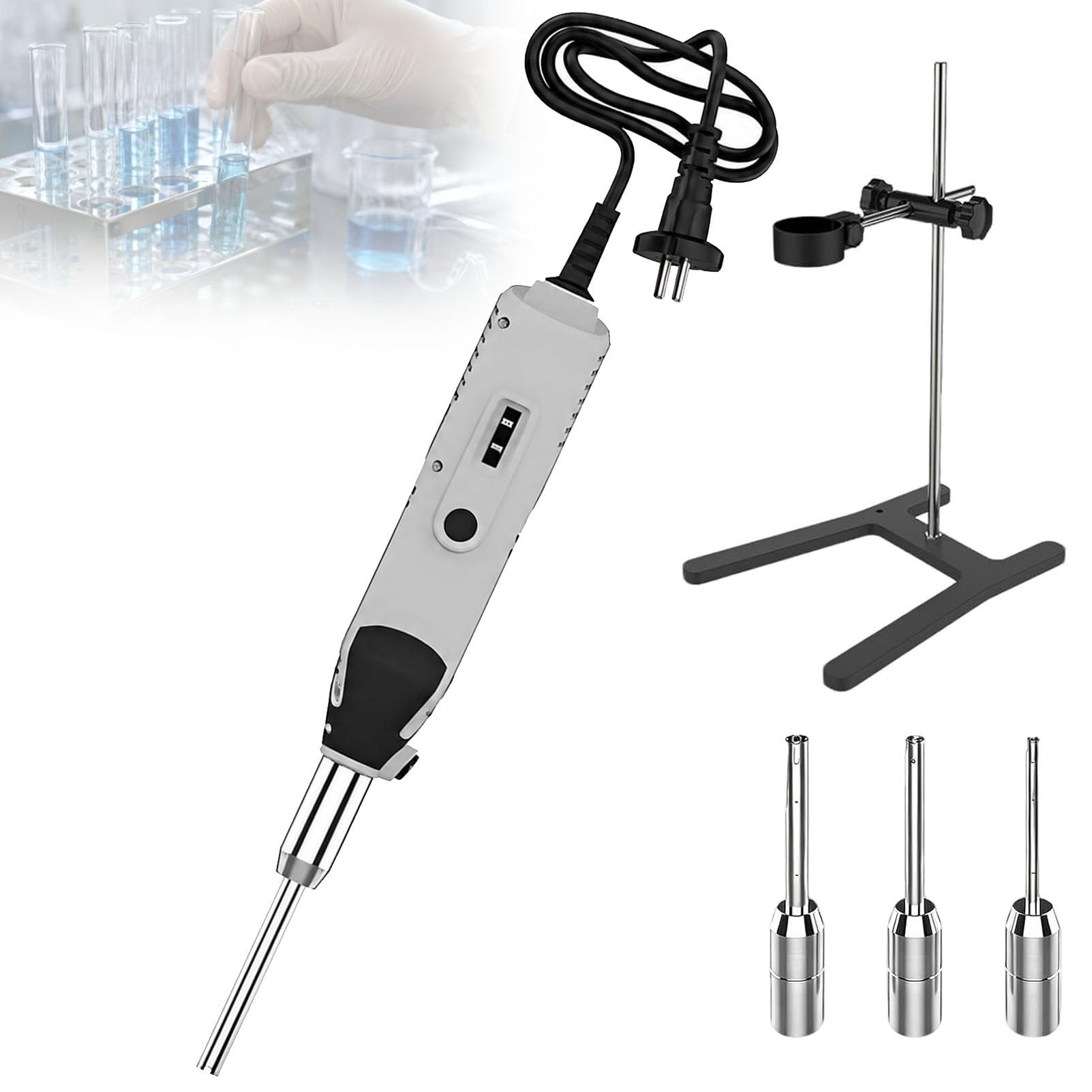 Ręczny homogenizator laboratoryjny, opcjonalne sondy 6/8/10 mm Plugin-D