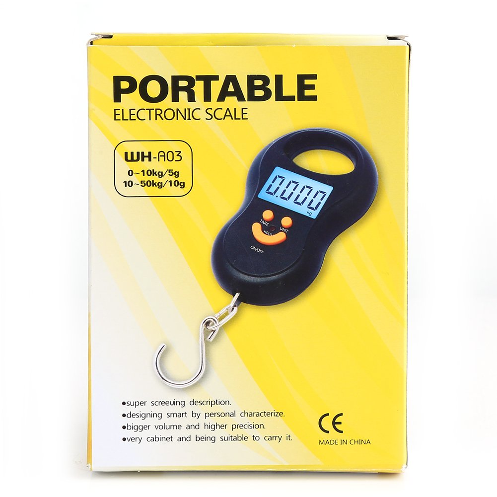 Waga bagażowa, 50 Kg/10G Lcd Cyfrowy Handheld Przenośny Żuraw Elektroniczny Waga Możliwość Powieszenia Hak Do Samolotu Podróży Bagaż Ważenie Domowe Zakupy Wędkarstwo