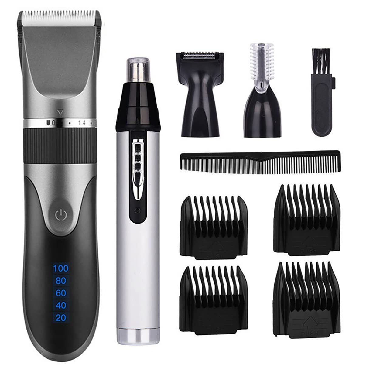 Hair Clippers for Men Professional Hair Clipper Ceramic Blade Mens Barber Haircut Rechargeable Nose Ear Beard Eyebrow Trimmer