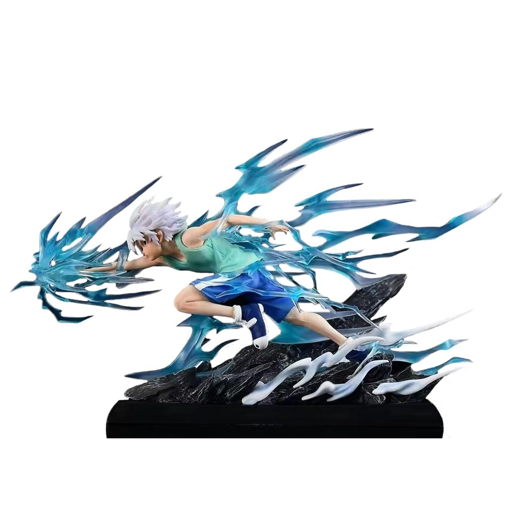 Killua Zoldyck Action Figur 23cm - Anime Statue Mit Acryl Vitrine Für Sammler
