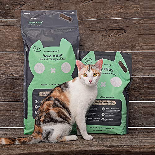 Rufus & Coco Wee Kitty Eco Plant Tofu Cat Litter | Natural Flushable Clumping Cat Litter | Low Tracking Biodegradable Soy Pellets | Super Absorbent Soy Bean Fibres (Wee Kitty Eco Plant, 8.8lbs) - Thumbnail 2