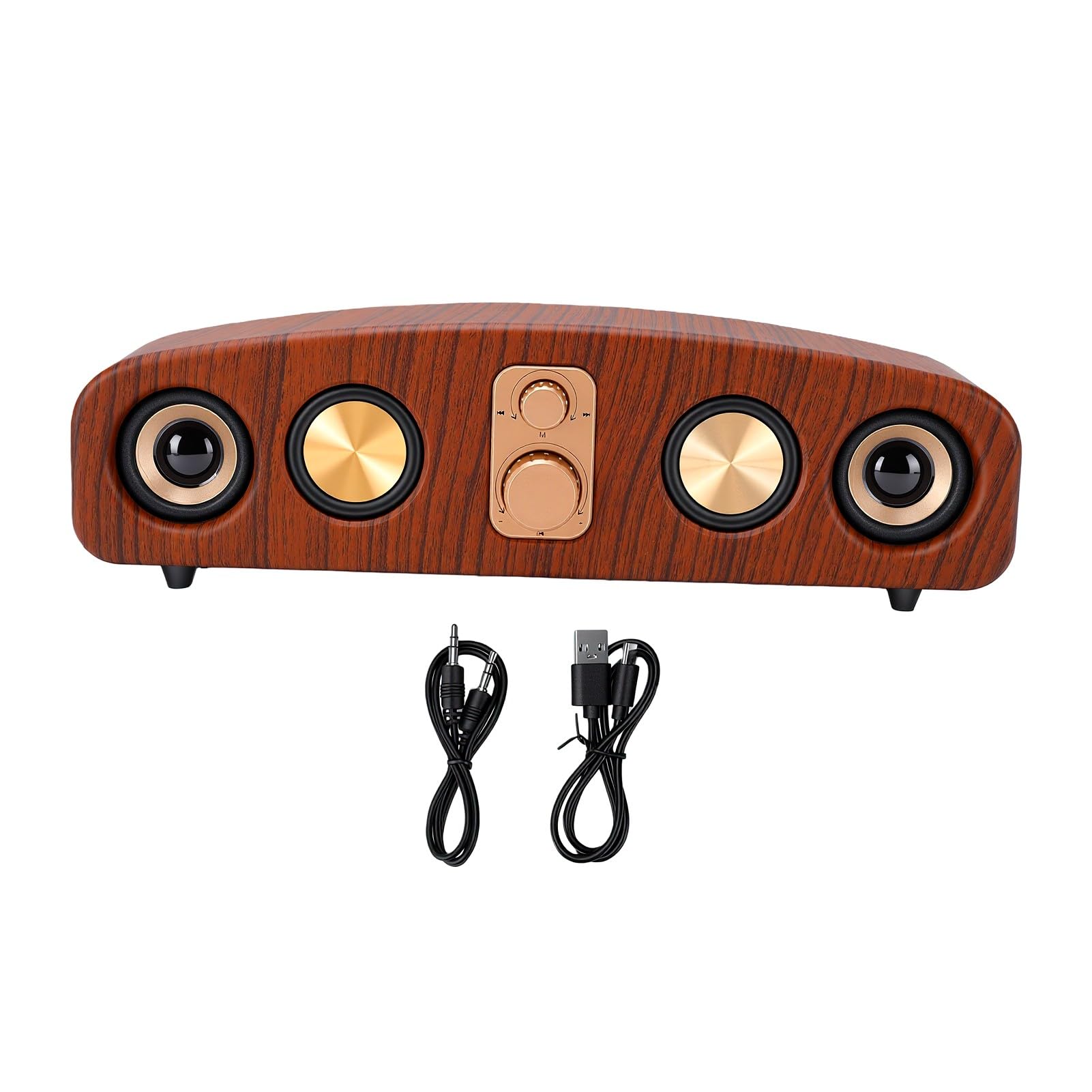 Asixxsix Altoparlante Bluetooth retrò, Finitura in Legno | Suono Forte da 120 DB, Riproduzione Intelligente, Batteria Ricaricabile da 2400 MAh, Supporto Scheda TF AUX USB Lettore MP3