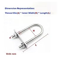 Vista 2 de Tornillo extendido en forma de U de acero inoxidable 304/abrazadera de tubo en forma de U con deflector/perno en forma de U/aro cuadrado/aro