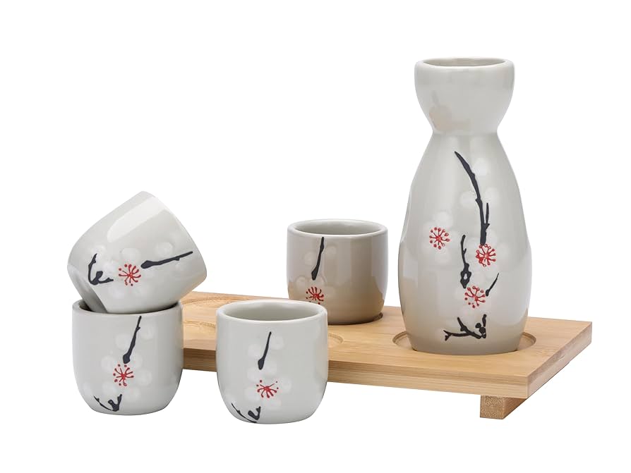 Amazon.com | I-MART Japanese Sake Set, Ceramic Saki Cup Set