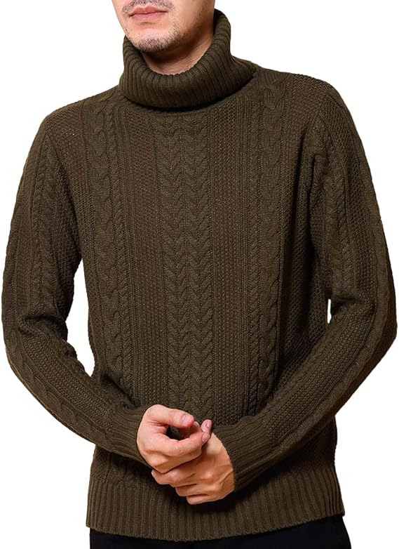 Amazon Relation タートルネックニット メンズ セーター ケーブルニット フィッシャーマンニット 男女兼用 Sサイズ カーキ セーター 通販