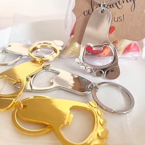 Miniatura 5 de 30 llaveros de huellas, abridor de botellas, recuerdos de baby shower, regalos de fiesta de cumpleaños, regalos para abrebotellas, recuerdos con