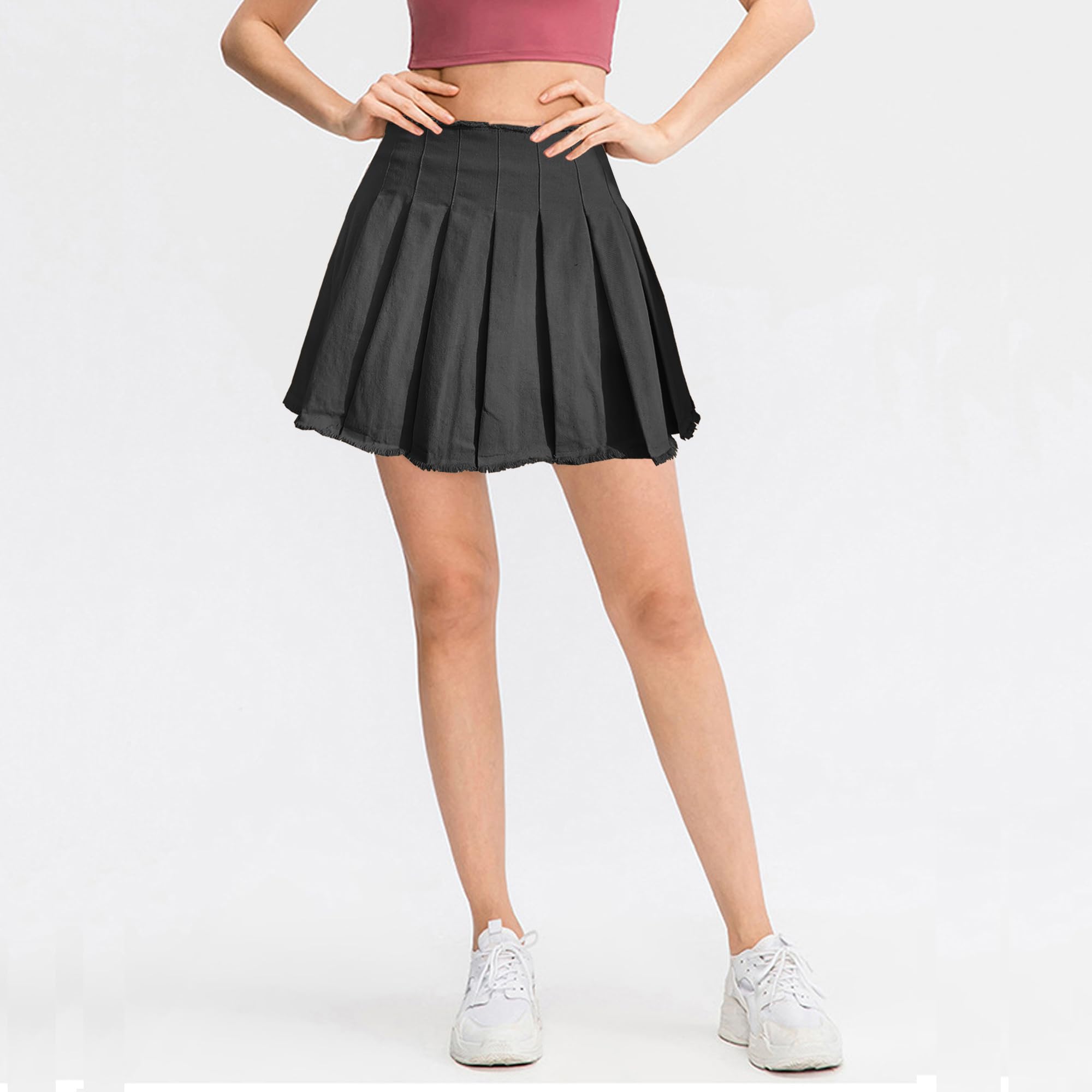 Minifalda plisada de cintura alta para mujer, falda corta de tenis