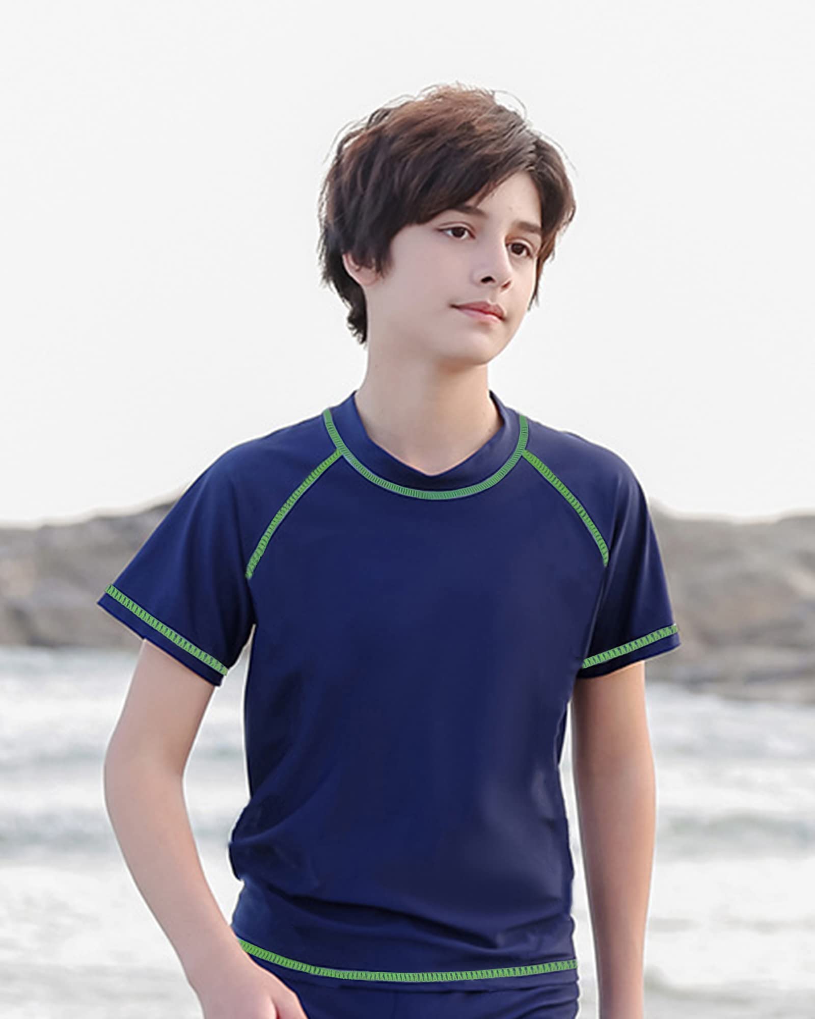 UV Shirt Kinder 6-12 Jahre - Badeshirt uv Jungen Schwimmshirt Kinder UV-Schutz UPF 50+ Kurzarm