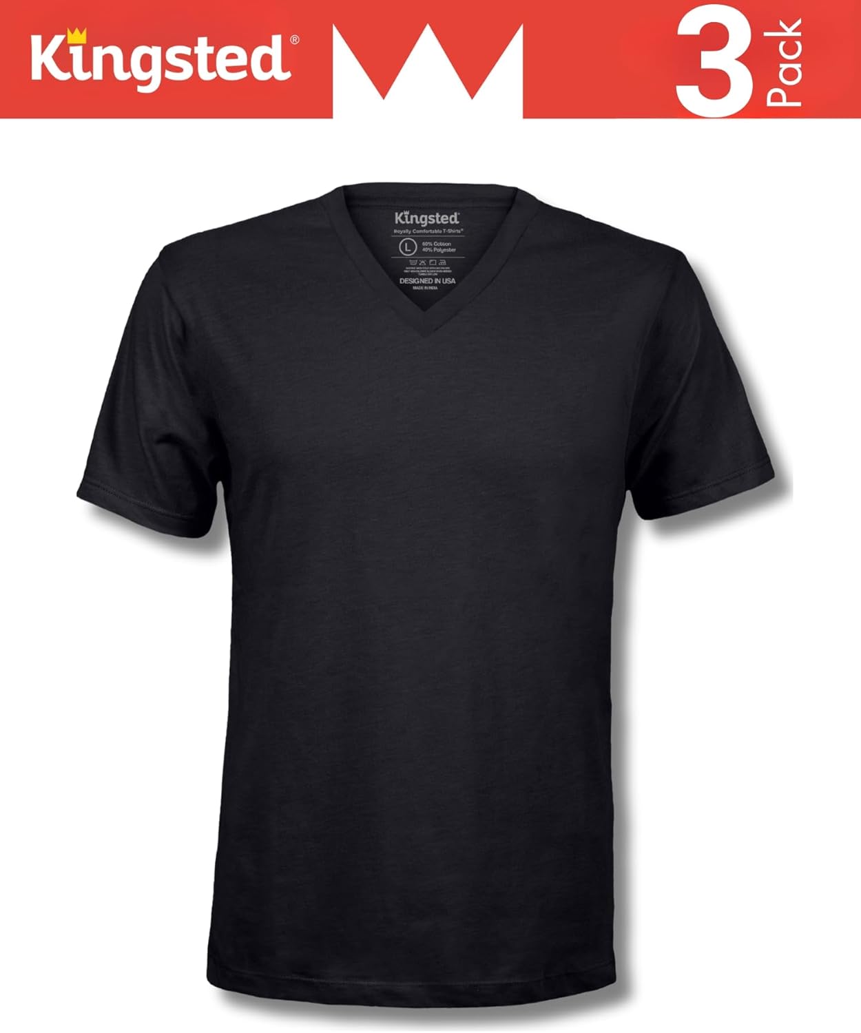 Kingsted V-Neck T-Shirts for Men - Royally Comfortable - Super Soft Premium Fabric - Well-Crafted Classic Fit - Bundle & Save - Image 3