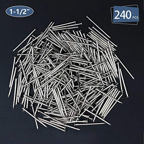 Image of JEGONFRI 240PCS 1-1 /2 inch Nickel Flat Head Nails for Hanging Pictures Woodwork