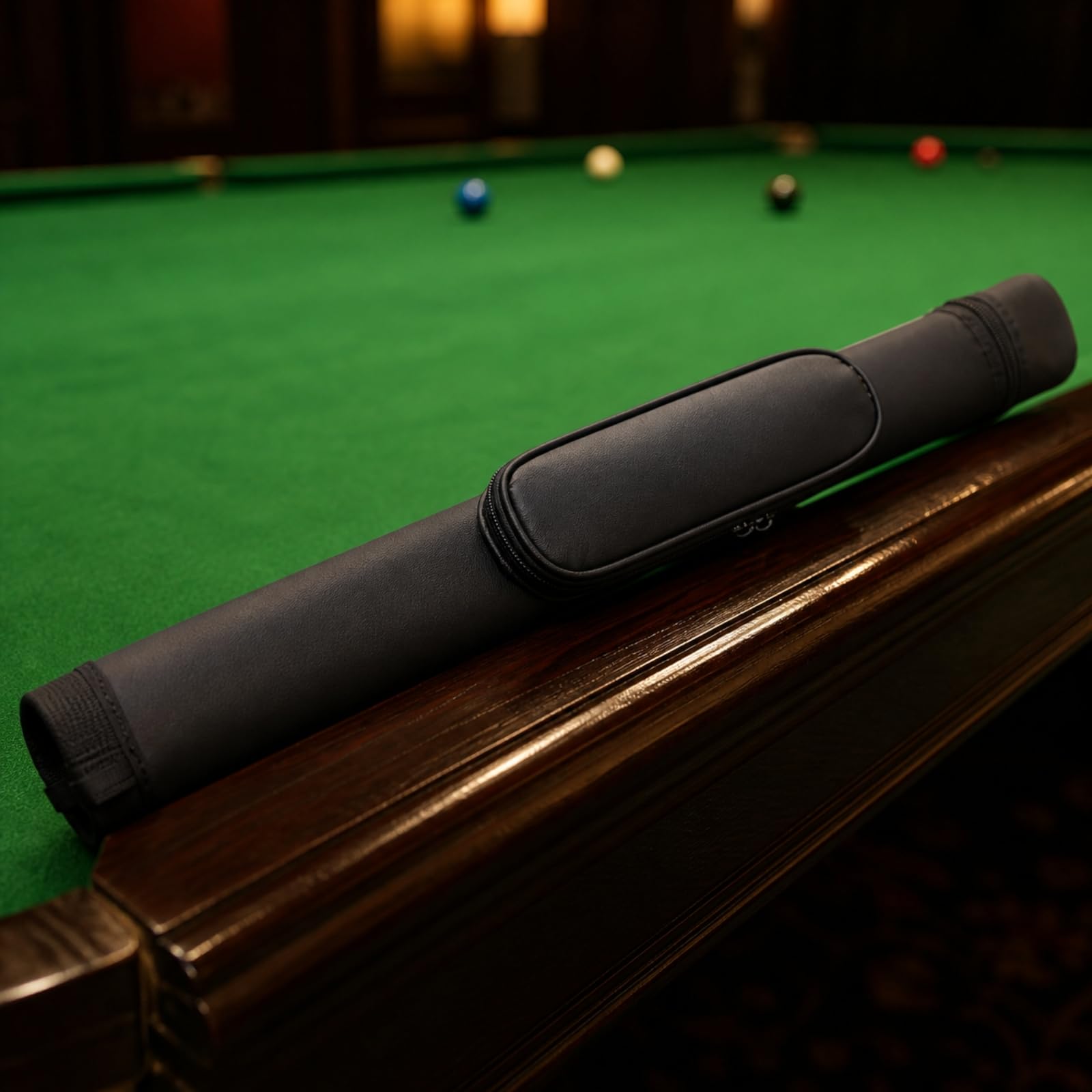 Billard-Queue-Tasche aus PU Billardtasche mit Mehreren Fächern Stoßfest Billardtasche mit Schultergurt für, Turniere