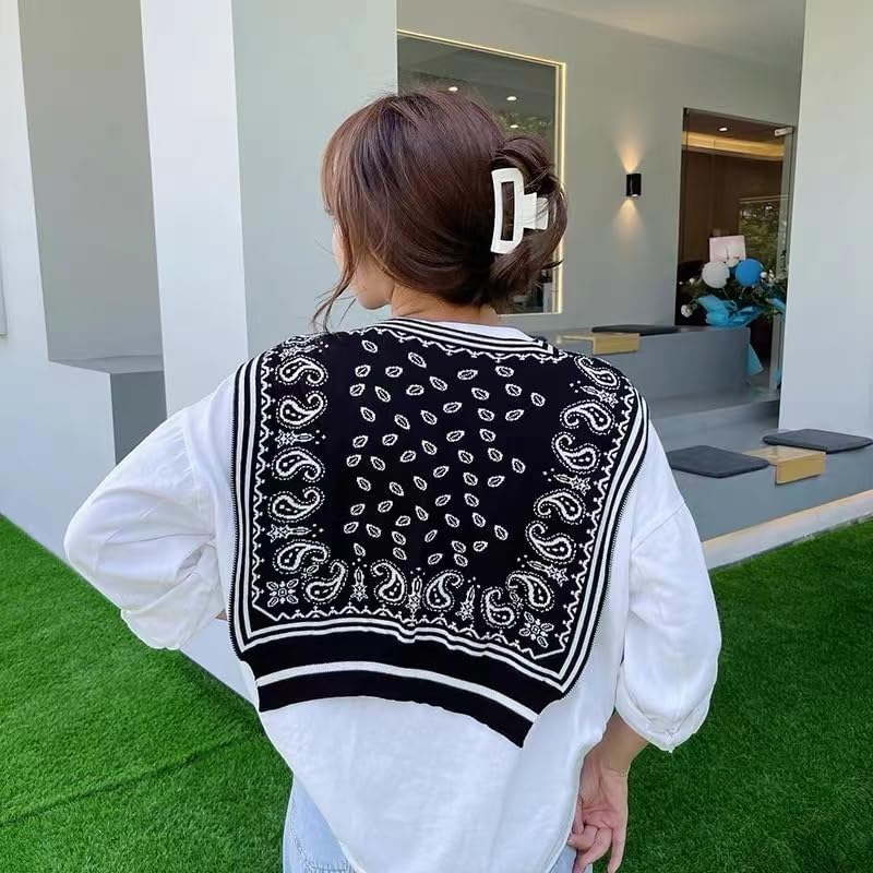 Image of WaJuemy Sweater Shawl Wraps for Women Sweater Knitted Knotted Shawls Travel Casual Scarf Cape Shoulder Tops Fashion Wrap