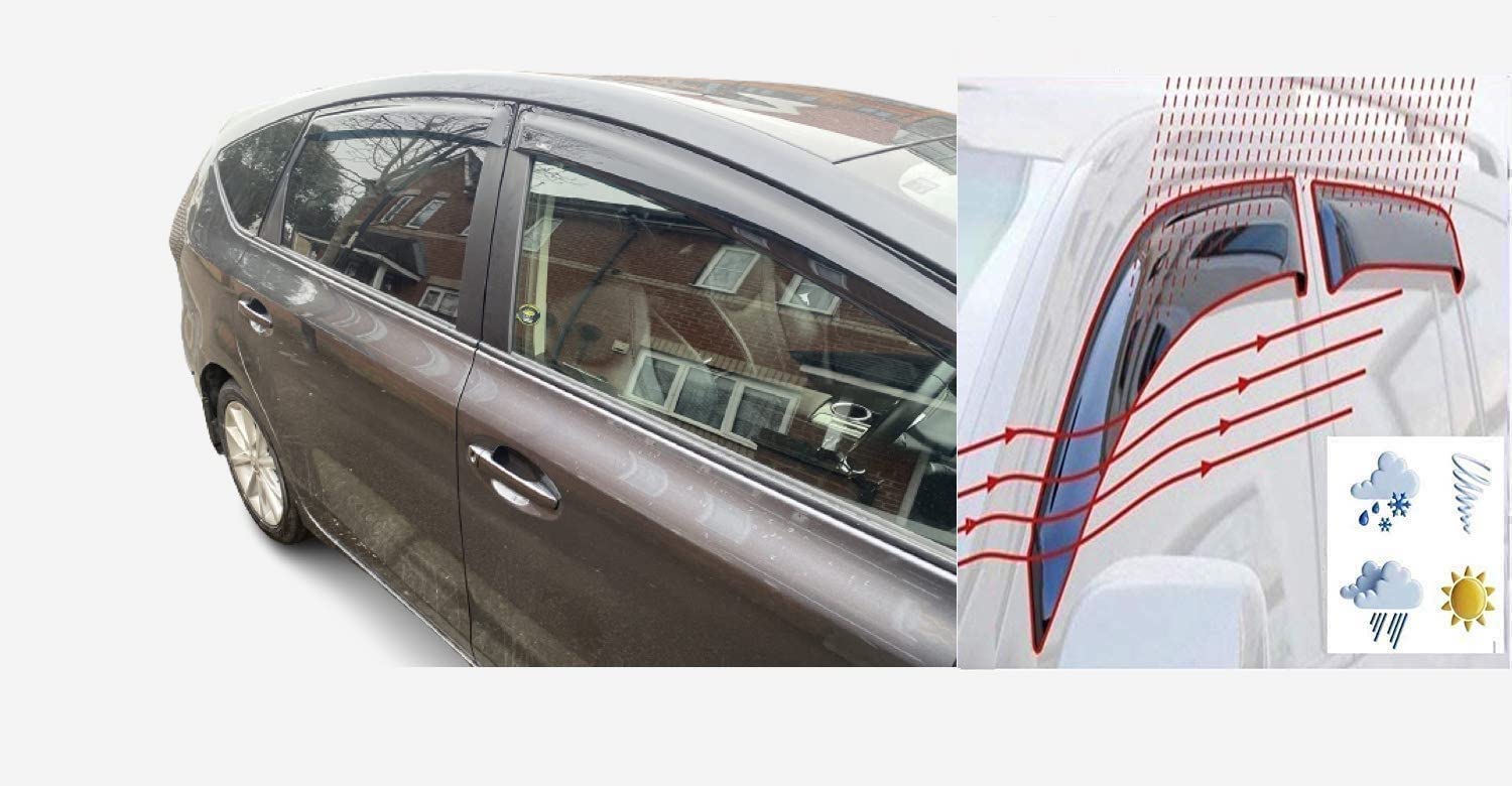 Set Of 4 Wind Deflectors Compatible with TOYOTA PRIUS+ PLUS WAGON GRAND WINDOW DEFLECTORS 2011 to 2019 Models Side Visors Wind Deflectors for TOYOTA PRIUS + PLUS ALPHA