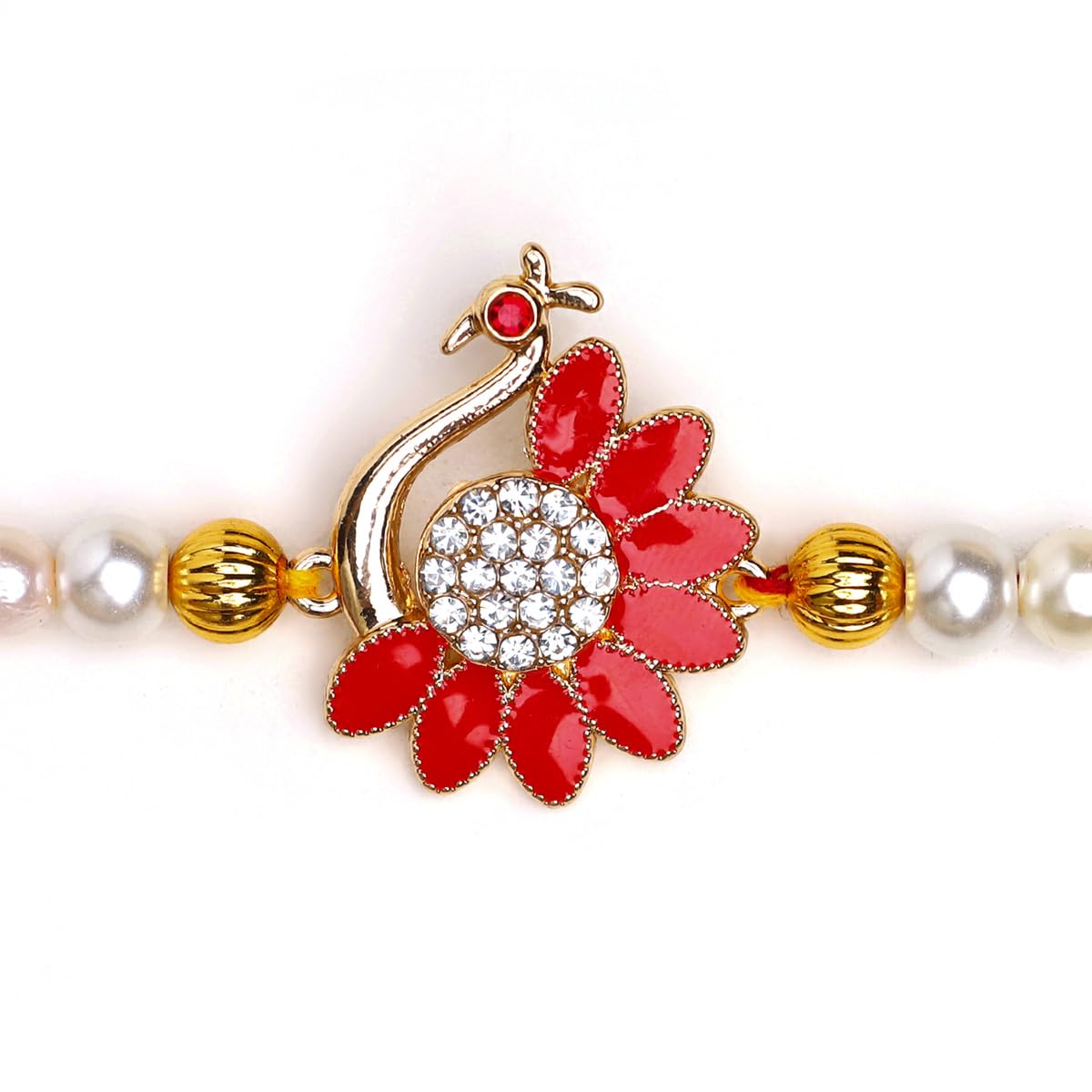 Enamel Peacock Rakhi with Roli Kumkum
