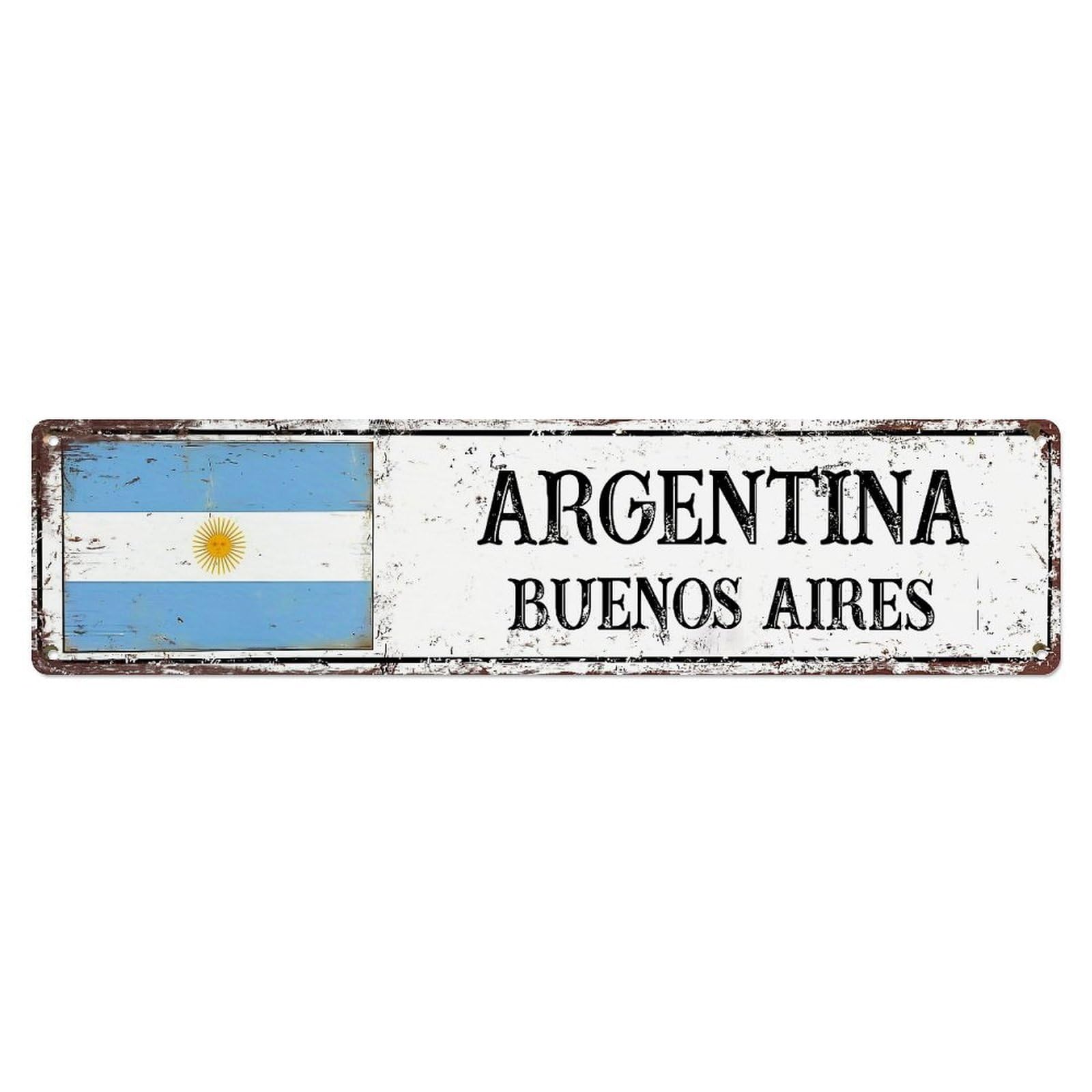 Argentina Flag Buenos Aires Sign Metal Tin Sign Plaque